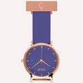 Purple Dial Nurse Watch with 18K Rose Gold Case and Silicone Band by COLURi
