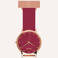 Red Dial Nurse Watch with 18K Rose Gold Case and Silicone Band by COLURi
