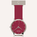 Red Dial Nurse Watch with 925 Silver Case and Silicone Band by COLURi
