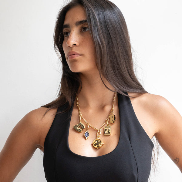 Charm Station Necklace, 18K gold PVD – COLURi (view 2)