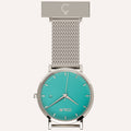 Green Dial Nurse Watch with 925 Silver Case and Mesh Band by COLURi

