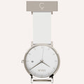 White Dial Nurse Watch with 925 Silver Case and Silicone Band by COLURi
