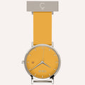 Yellow Dial Nurse Watch with 925 Silver Case and Silicone Band by COLURi
